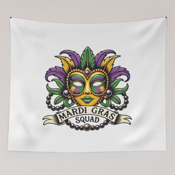 Item preview, Mardi Gras Squad Mask Festive Celebration designed and sold by LuminOrb.