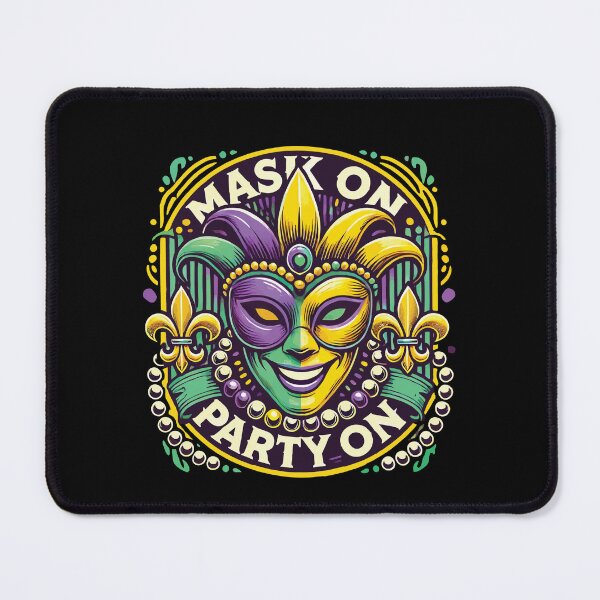 Item preview, Mardi Gras Mask On Party On Vibes designed and sold by LuminOrb.