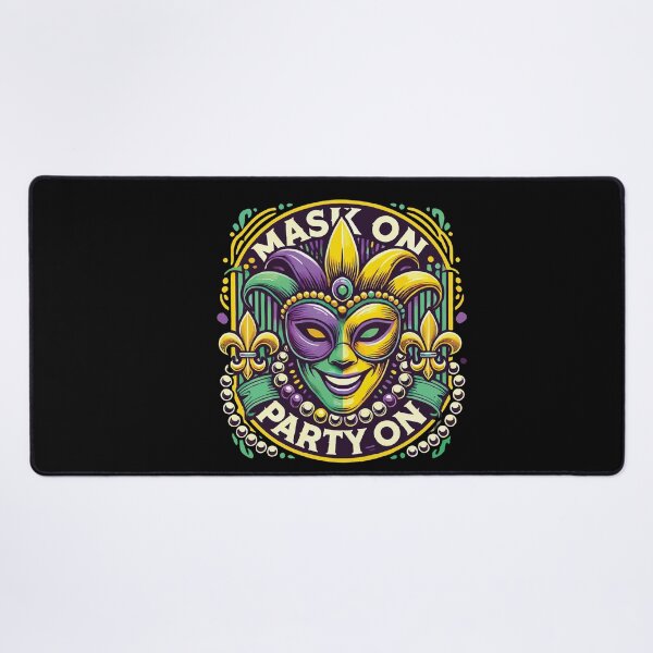 Item preview, Mardi Gras Mask On Party On Vibes designed and sold by LuminOrb.