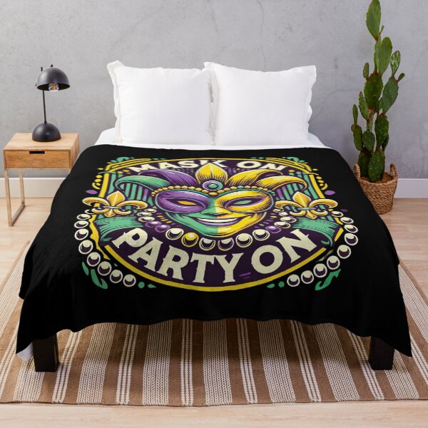 Item preview, Mardi Gras Mask On Party On Vibes designed and sold by LuminOrb.