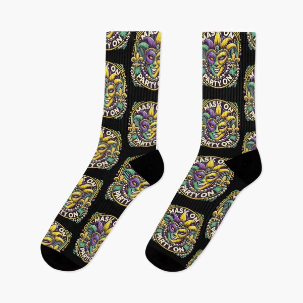 Item preview, Mardi Gras Mask On Party On Vibes designed and sold by LuminOrb.