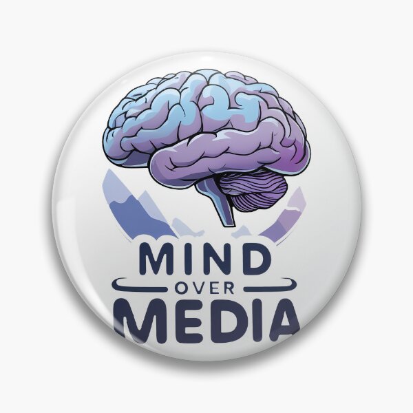 Item preview, Mind Over Media: Thoughtful Brain Rising Above Social Media Icons designed and sold by zoughlal.