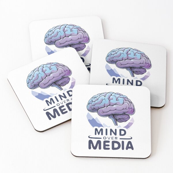 Item preview, Mind Over Media: Thoughtful Brain Rising Above Social Media Icons designed and sold by zoughlal.