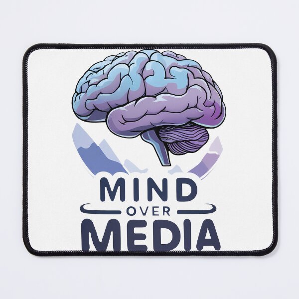 Item preview, Mind Over Media: Thoughtful Brain Rising Above Social Media Icons designed and sold by zoughlal.