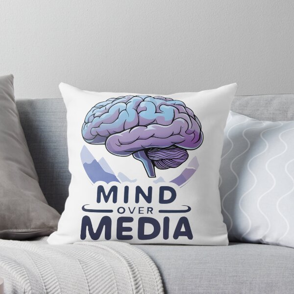 Item preview, Mind Over Media: Thoughtful Brain Rising Above Social Media Icons designed and sold by zoughlal.