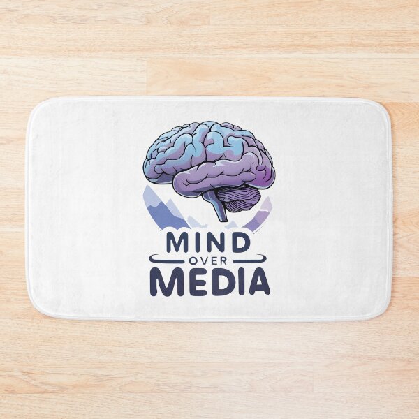 Item preview, Mind Over Media: Thoughtful Brain Rising Above Social Media Icons designed and sold by zoughlal.