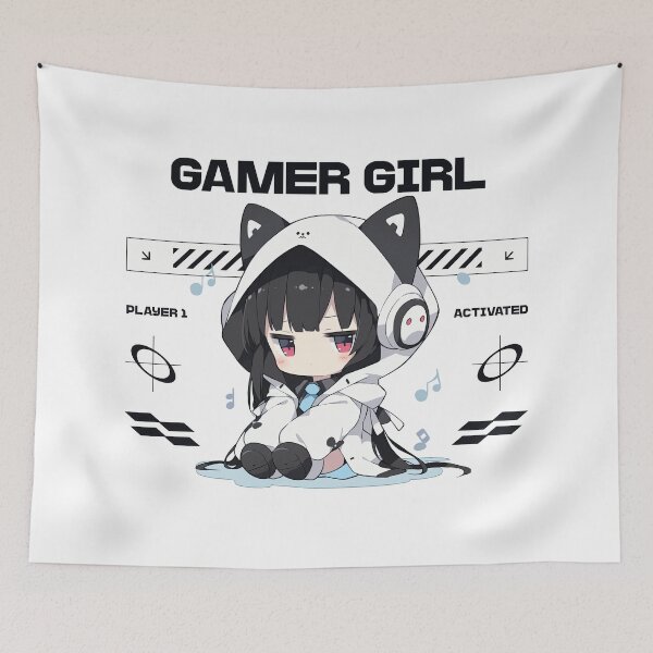 Item preview, Anime Gamer Girl Player One designed and sold by Double7Designs.
