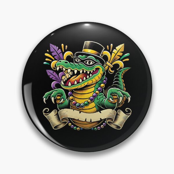 Item preview, Mardi Gras Gator Beads Celebration Graphic designed and sold by LuminOrb.