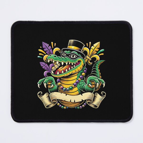 Item preview, Mardi Gras Gator Beads Celebration Graphic designed and sold by LuminOrb.