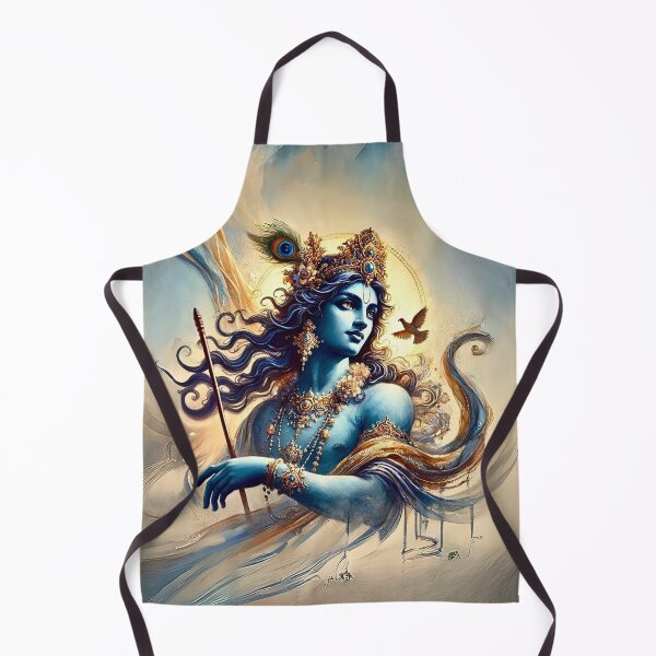 Item preview, Celestial Warrior Krishna | Watercolor Divine Art | Hindu Spiritual Painting designed and sold by Sarasvati’s Divine Art.