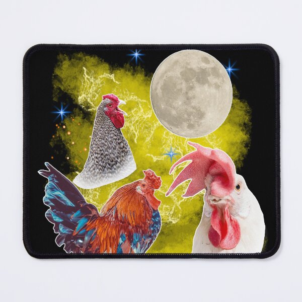 Item preview, Three Chicken Moon - Roosters Crowing at the Moon designed and sold by Michael Stewart.