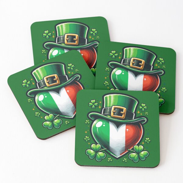 Item preview, Irish Flag Heart With Leprechaun Hat St. Patrick's Day Green designed and sold by TheFunnyGuyShop.