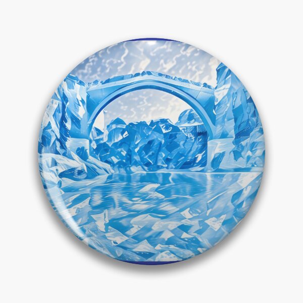 Item preview, Mostar bridge in all blue liquid form  designed and sold by wallartofmio.