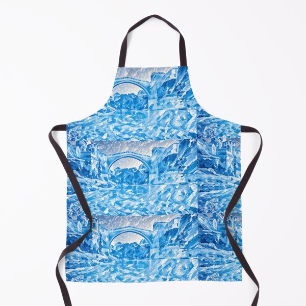 Item preview, Mostar bridge in all blue liquid form  designed and sold by wallartofmio.