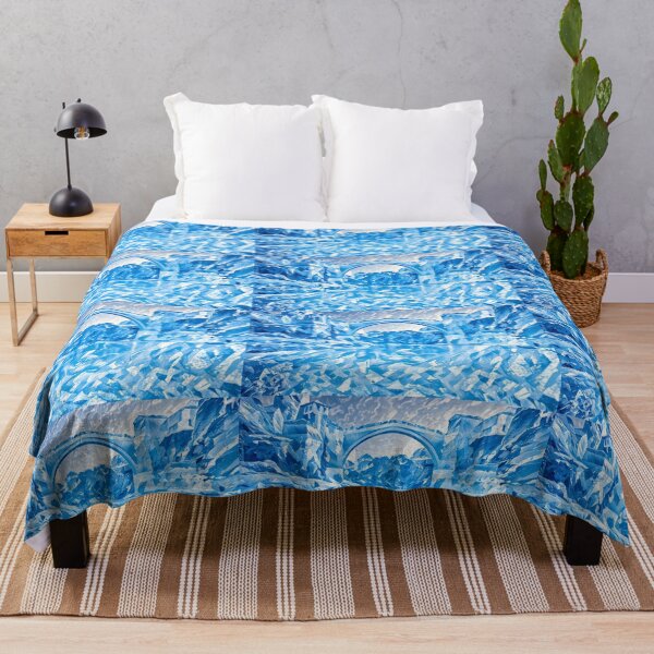 Item preview, Mostar bridge in all blue liquid form  designed and sold by wallartofmio.