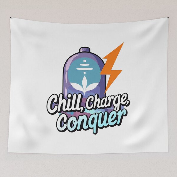 Item preview, Chill, Charge, Conquer: Battery Icon Transitioning from Zen to Lightning Bolt designed and sold by zoughlal.