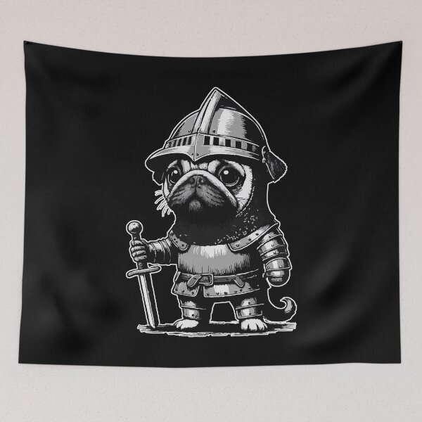 Item preview, Knight Pug Dog Medieval designed and sold by TomFrontierArt.