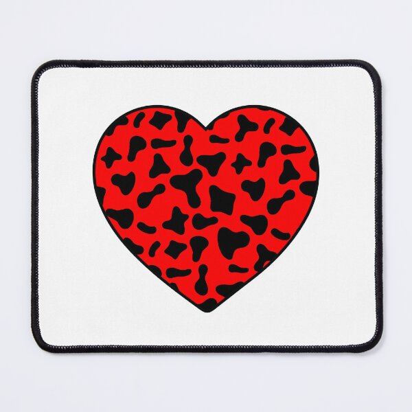 Item preview, Black Cow Pattern on Red Cowhide | Red Cow Skin Heart designed and sold by PatternPen.