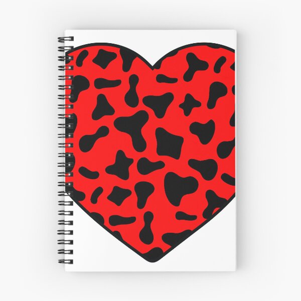 Item preview, Black Cow Pattern on Red Cowhide | Red Cow Skin Heart designed and sold by PatternPen.