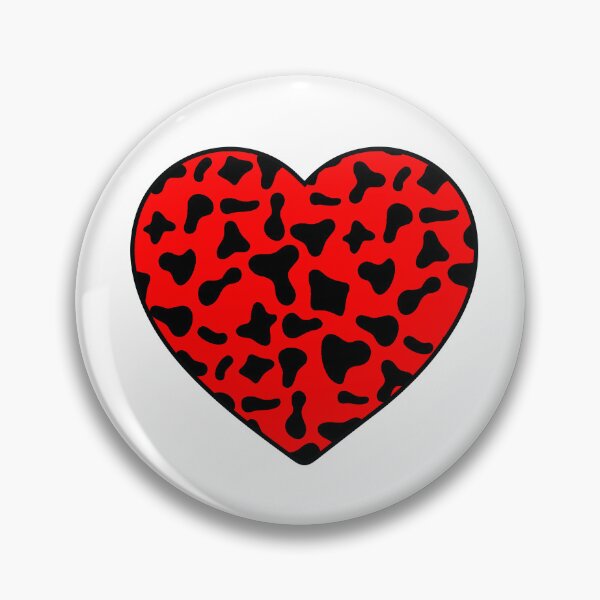 Item preview, Black Cow Pattern on Red Cowhide | Red Cow Skin Heart designed and sold by PatternPen.