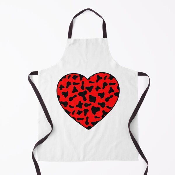Item preview, Black Cow Pattern on Red Cowhide | Red Cow Skin Heart designed and sold by PatternPen.