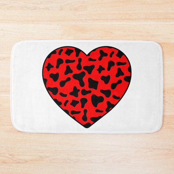 Item preview, Black Cow Pattern on Red Cowhide | Red Cow Skin Heart designed and sold by PatternPen.