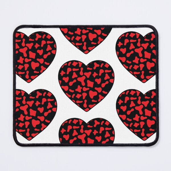 Item preview, Big Red Cow Patches on Black Cowhide | Continues Black Cow Heart designed and sold by PatternPen.