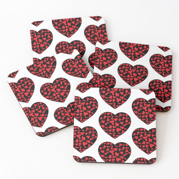 Item preview, Big Red Cow Patches on Black Cowhide | Continues Black Cow Heart designed and sold by PatternPen.