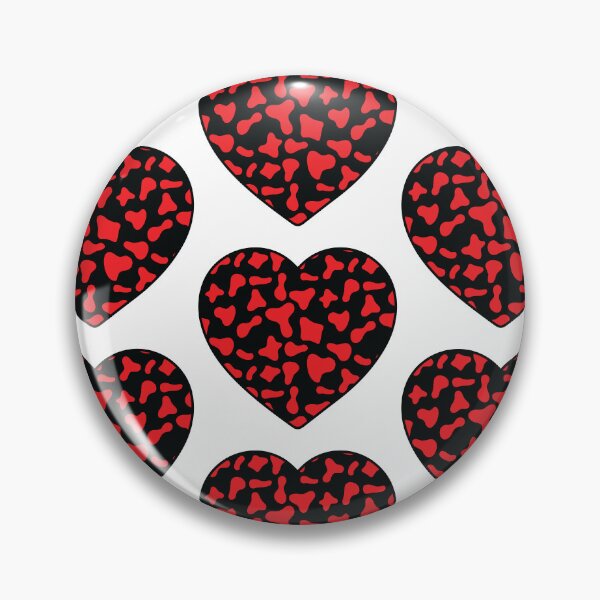 Item preview, Big Red Cow Patches on Black Cowhide | Continues Black Cow Heart designed and sold by PatternPen.