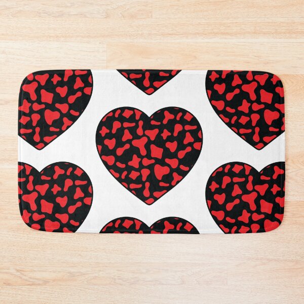 Item preview, Big Red Cow Patches on Black Cowhide | Continues Black Cow Heart designed and sold by PatternPen.