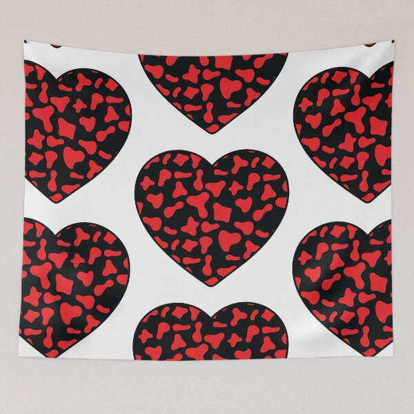 Item preview, Big Red Cow Patches on Black Cowhide | Continues Black Cow Heart designed and sold by PatternPen.