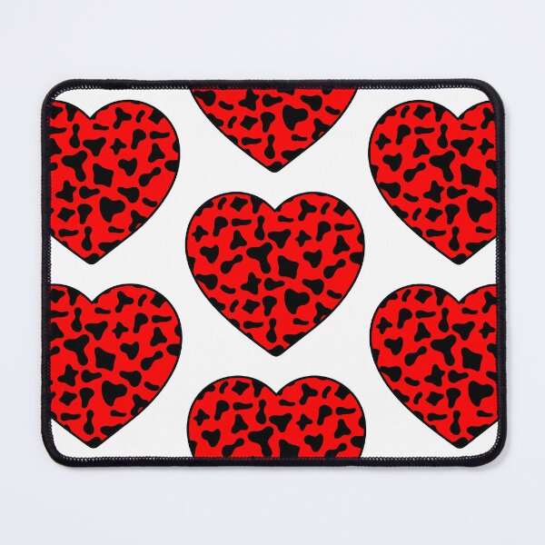 Item preview, Big Black Cow Patches on Red Cowhide | Continues Red Cow Heart designed and sold by PatternPen.