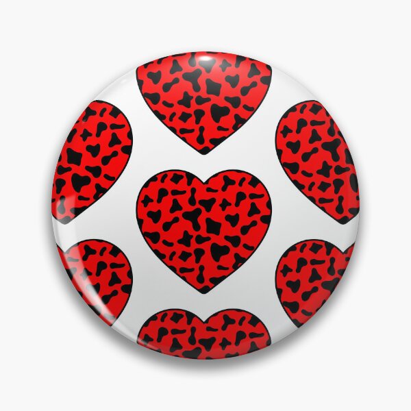 Item preview, Big Black Cow Patches on Red Cowhide | Continues Red Cow Heart designed and sold by PatternPen.