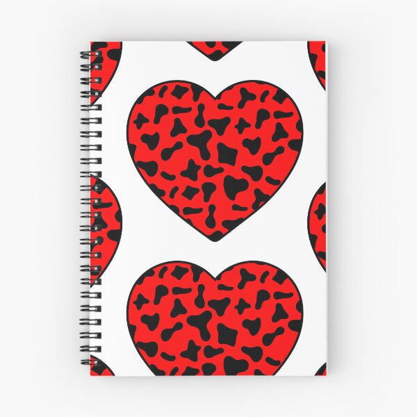 Item preview, Big Black Cow Patches on Red Cowhide | Continues Red Cow Heart designed and sold by PatternPen.