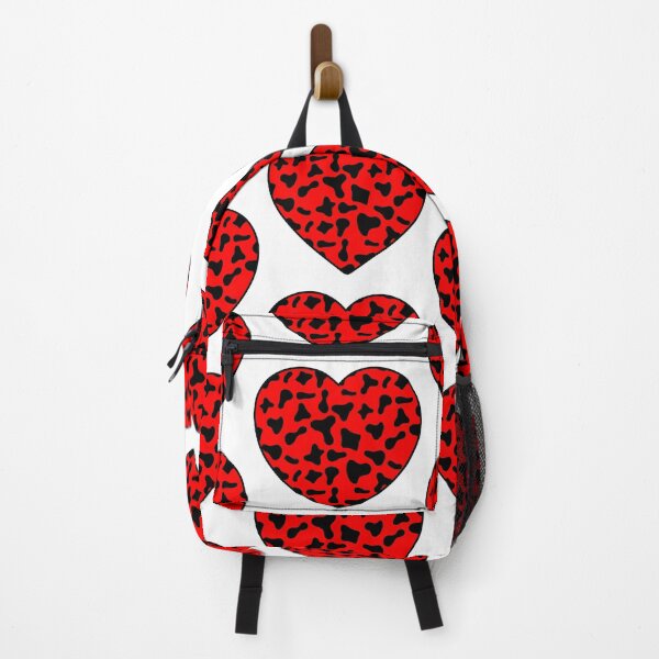 Item preview, Big Black Cow Patches on Red Cowhide | Continues Red Cow Heart designed and sold by PatternPen.