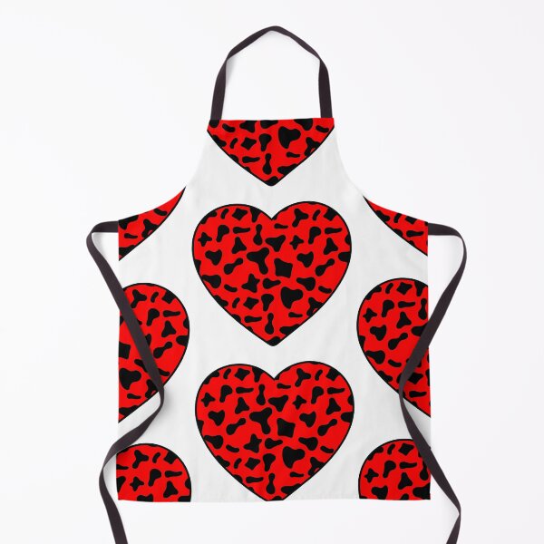 Item preview, Big Black Cow Patches on Red Cowhide | Continues Red Cow Heart designed and sold by PatternPen.