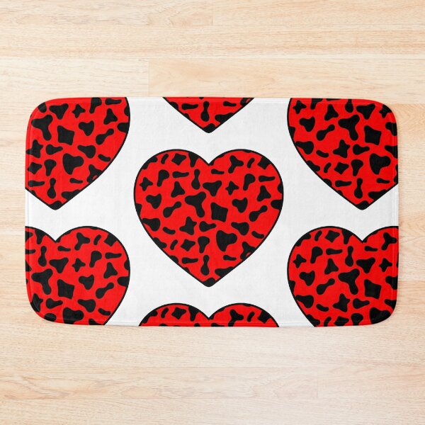 Item preview, Big Black Cow Patches on Red Cowhide | Continues Red Cow Heart designed and sold by PatternPen.