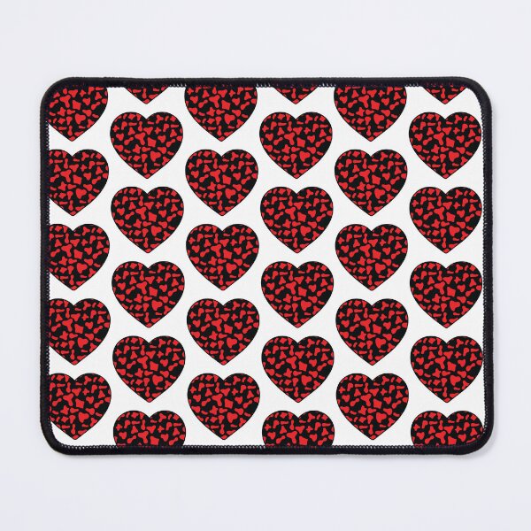 Item preview, Offset Grid Small Red Cow Patches on Black Cowhide | Continues Black Cow Heart designed and sold by PatternPen.
