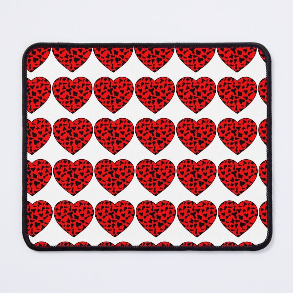 Item preview, Regular Grid Small Black Cow Patches on Red Cowhide | Continues Red Cow Heart designed and sold by PatternPen.