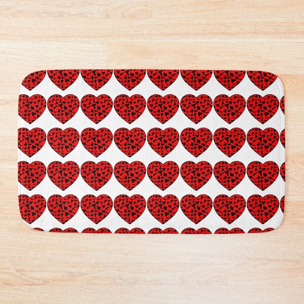 Item preview, Regular Grid Small Black Cow Patches on Red Cowhide | Continues Red Cow Heart designed and sold by PatternPen.