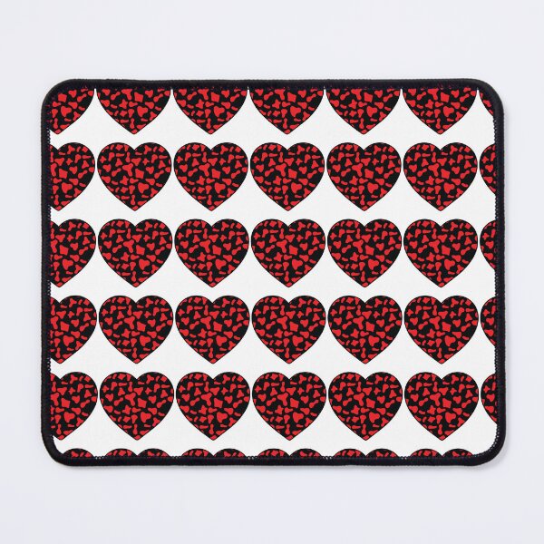 Item preview, Regular Grid Small Red Cow Patches on Black Cowhide | Continues Black Cow Heart designed and sold by PatternPen.