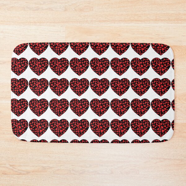 Item preview, Regular Grid Small Red Cow Patches on Black Cowhide | Continues Black Cow Heart designed and sold by PatternPen.