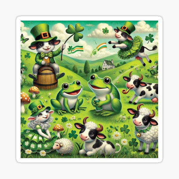 Item preview, Whimsical St. Patrick’s Day Animal Parade designed and sold by Baharaby.