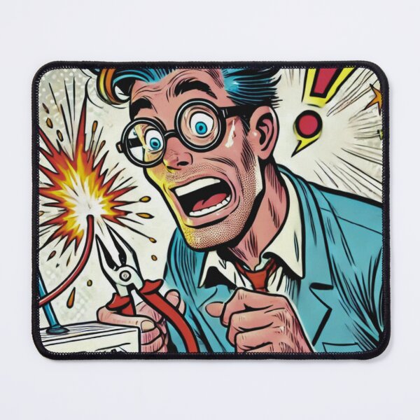 Item preview, Retro Comic Electrician – Funny Shock Moment designed and sold by BogskyShop.