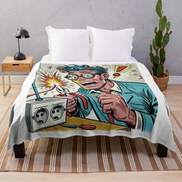 Item preview, Retro Comic Electrician – Funny Shock Moment designed and sold by BogskyShop.