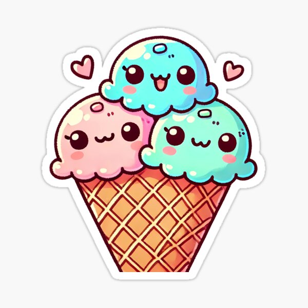 Cute Kawaii Ice Cream Sticker