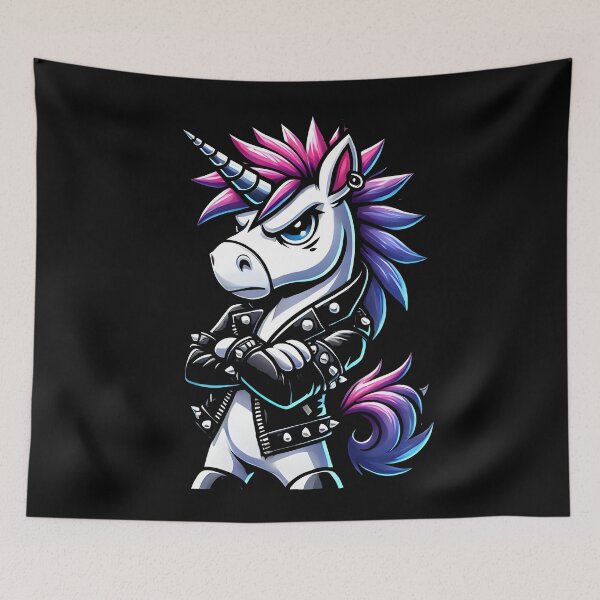 Item preview, Punk Rock Unicorn – Edgy Fantasy Artwork for Rebel Spirits designed and sold by DrawHandArt.