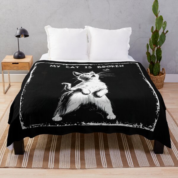 Item preview, My cat is broken, simple graphics with cat, funny cat designed and sold by silent-violin.