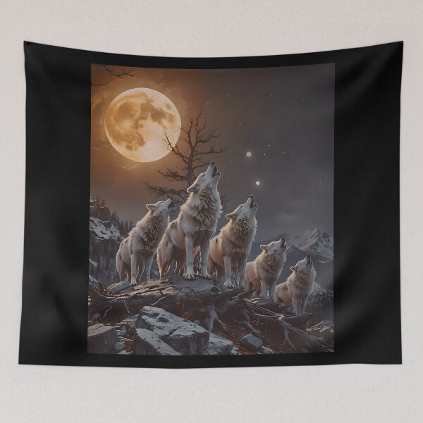 Item preview, Wonderous Howling White Wolf Family designed and sold by tobyheward.