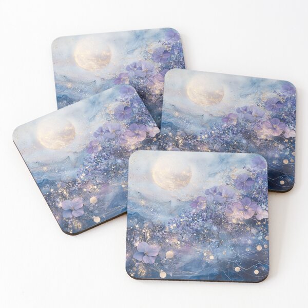 Item preview, Ethereal Full Moon Over Floral Meadow Art Print designed and sold by anettfaye.